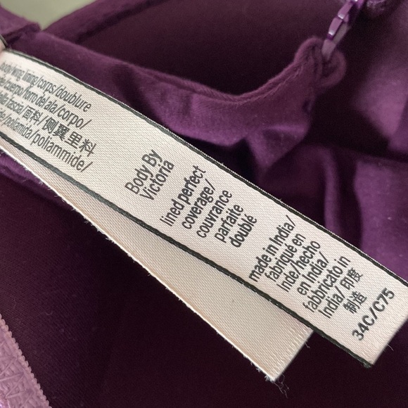 Victoria's Secret Purple Lined Perfect Coverage Lace Bra 34C Like New Fall Color - Picture 13 of 17